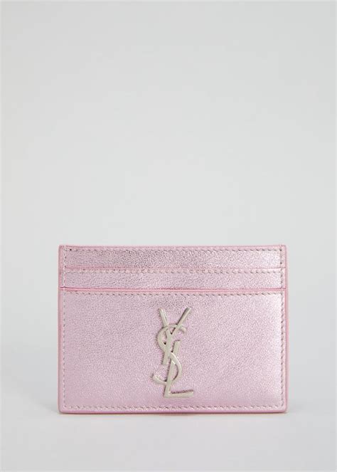 metallic pink ysl card holder|ysl pink metallic card holder.